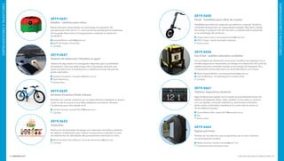 INNOVAR 2019 CONCURSO NACIONAL DE INNOVACIONES186 187
EMPRENDEDORESEINVENTORES
EMPRENDEDORESEINVENTORES
2019-2650
Toruk - handbike para sillas de ruedas
Handbike para sillas de ruedas de uso eléctrico o manual. Facilita la
movilidad de personas con capacidades limitadas. Muy fácil y rápido
de acoplar a cualquier silla del mercado. La batería está incorporada
en la morfología del producto.
Tomás López Imizcoz: tomaslopezimizcoz@gmail.com
PIVOT Create - Estudio de Diseño Industrial
Buenos Aires
2019-2656
Cor-E Sat - satélite educativo cordobés
Con el objetivo de desarrollar vocaciones científico-tecnológicas con la
temática espacial en estudiantes, se trabaja en el desarrollo del CorE-Sat,
satélite educativo cordobés basado en tecnología de impresión 3D y
componentes comerciales para uso en el laboratorio y en el aula.
Martín Ezequiel Molina: martinezequielmolina@gmail.com
Club de Robótica - Facultad Regional Córdoba (UTN)
Córdoba
2019-2661
Tableros deportivos Android
Apps Android que realizan las funciones que actualmente hacen los
tableros de básquet, fútbol, vóley, etcétera. Corre sobre un smart tv
o tv con interfaz, comando inalámbrico, personaliza contenidos
(texto, audio, multimedia, estadística). Su costo total es menor al
de los tableros actuales.
Carlos Alberto Allen: desarrollo15@see-web.com.ar
See
Buenos Aires
2019-2663
Espejo perivisor
Permite ver los vehículos que se aproximan por el carril contrario
sin necesidad de invadirlo.
Matías Genovesi: estudio.motueka@gmail.com
Ciudad Autónoma de Buenos Aires
2019-2621
EduBot - robótica para niños
Robot educativo desarrollado con tecnología de impresión 3D,
pensado para niños de 4 a 11, como punto de partida para la enseñanza
del lenguaje direccional y la programación mediante la interacción
de tableros.
Ezequiel Molina: neth3d@gmail.com
NeTH 3D Diseño y Desarrollo
Córdoba
2019-2627
Sistema de detección ª Hombre al aguaº
Sistema de seguridad en la navegación deportiva que la posibilidad
de sobrevivir ante una caída al agua de un tripulante, situación que
activa una alarma en la embarcación y modifica el rumbo de esta vía
piloto automático.
Leandro Camigliano: lcamigliano@yahoo.com.ar
Pacha Electrónica
Buenos Aires
2019-2629
Bicicleta Evolutiva Estilo Urbana
Bicicleta con carácter evolutivo por su capacidad para adaptarse al usuario
y que no sea el usuario el que deba adaptarse al producto. Pensada
inicialmente para niños desde los 8.
Osvaldo Ferreyra: osvaldo796134@hotmail.com
Córdoba
2019-2633
SenticClar
Producción de elementos de apego con materiales reciclados y detector
de objetos vía Bluetooth, para mejorar la experiencia y abaratar el costo
de tratamientos de dificultades del procesamiento sensorial en niños.
María Fernanda Otero Mairone: fernanda.oteromairone@gmail.com
Córdoba
 