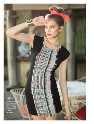 VE74
Vestido con plisado al
frente, forrado
10 Estampado
Ch, Me, Gr, Xg
Rayón elastano

$329

PC1123017

39

 