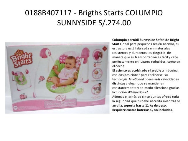 columpio bright starts instrucciones