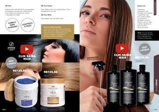 149
149
149
LINHA
CAPILAR
PROFISSIONAL
148
DB Toxx
Desenvolvido para atender às necessidades
de cabelos volumosos e/ou descoloridos.
É um sistema de redução de volume
e reposição de massa.
CABELO
MAIS
ALINHADO
CONTROLA
O FRIZZ
DB Toxx Purple
Para cabelos loiros e/ou descoloridos. Evita o
amarelamento dos ﬁos.
DB Toxx White
Para cabelos que não sejam loiros.
Acqua Liss
Tratamento
enriquecido com
complexo de proteínas
e queratinas, que
atua na ﬁbra capilar
promovendo a
blindagem dos ﬁos.
Reduz o volume, trata
e alinha, deixando-os
lisos e bonitos
de forma natural.
DICA DO ESPECIALISTA:
Lavar com o Shampoo Detox da Amakha
Paris, secar 90%, aplicar o DB Toxx White
enluvando os ﬁos. Deixar agir por 30
minutos, enxaguar retirando 50%
do produto, secar e pranchar.
DICA: Procure sempre
um especialista da área
para a utilização dos
produtos proﬁssionais.
301020C
301021C
SEM
FORMOL
SEM
FORMOL
APROVADO
POR PROFISSIONAIS
DE SALÃO
303053C
ENVIADO
GRATUITAMENTE
801055MA
R$129,60
R$119,90
R$129,60
CLIK SAIBA
MAIS
CLIK SAIBA
MAIS
 