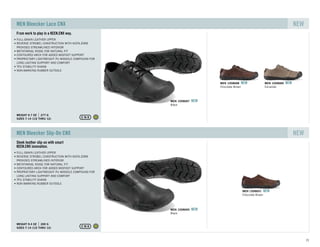From work to play in a KEEN.CNX way.
SIZES 7-14 (1/2 THRU 12)
WEIGHT 9.7 OZ 277 G
FULL-GRAIN LEATHER UPPER
REVERSE STROBEL CONSTRUCTION WITH KEEN.ZORB
PROVIDES STREAMLINED INTERIOR
METATARSAL RIDGE FOR NATURAL FIT
CONTOURED ARCH FOR ADDED MIDFOOT SUPPORT
PROPRIETARY LIGHTWEIGHT PU MIDSOLE COMPOUND FOR
LONG LASTING SUPPORT AND COMFORT
TPU STABILITY SHANK
NON-MARKING RUBBER OUTSOLE
MEN Bleecker Lace CNX NEW
Chocolate Brown
MEN 1008688 NEW
Coriander
MEN 1008689 NEW
Black
MEN 1008687 NEW
Sleek leather slip-on with smart
KEEN.CNX innovation.
SIZES 7-14 (1/2 THRU 12)
WEIGHT 9.4 OZ 269 G
FULL-GRAIN LEATHER UPPER
REVERSE STROBEL CONSTRUCTION WITH KEEN.ZORB
PROVIDES STREAMLINED INTERIOR
METATARSAL RIDGE FOR NATURAL FIT
CONTOURED ARCH FOR ADDED MIDFOOT SUPPORT
PROPRIETARY LIGHTWEIGHT PU MIDSOLE COMPOUND FOR
LONG LASTING SUPPORT AND COMFORT
TPU STABILITY SHANK
NON-MARKING RUBBER OUTSOLE
MEN Bleecker Slip-On CNX NEW
Chocolate Brown
MEN 1008691 NEW
Black
MEN 1008690 NEW
21
 