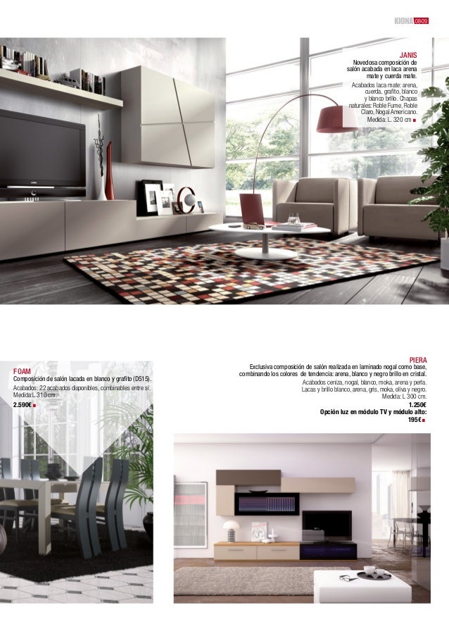 Kiona. catálogo colección 2012. muebles y decoración. Salon nogal decoración