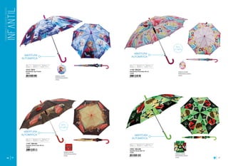 56 57
16154 / BS70
Sombrinha Top Frozen
12/48
11107 / BGLA24
Guarda Chuva Cars 48 cm
12/48
Raio: 48 cm Estrutura: Metal Abertura: Auto
Seções: Um Varetas: Oito Tecido: Poliéster
Raio: 48 cm Estrutura: Metal Abertura: Auto
Seções: Um Varetas: Oito Tecido: Poliéster
EMBALAGEM
PERSONALIZADA
(TAG)
EMBALAGEM
PERSONALIZADA
(TAG)
ABERTURA
AUTOMÁTICA
ABERTURA
AUTOMÁTICA
Raio: 48 cm Estrutura: Metal Abertura: Auto
Seções: Um Varetas: Oito Tecido: Poliéster
Raio: 48 cm Estrutura: Metal Abertura: Auto
Seções: Um Varetas: Oito Tecido: Poliéster
EMBALAGEM
PERSONALIZADA
(TAG)
EMBALAGEM
PERSONALIZADA
(TAG)
11109 / BSLA33
Sombrinha Princesas 48 cm
12/48
15632 / BGLA68
Guarda Chuva Ben 10
12/48
ABERTURA
AUTOMÁTICA
ABERTURA
AUTOMÁTICA
LANCAMENTO
LANCAMENTOS
TODOS OS PRODUTOS
DESTA PAGINA SAO˜
NOVA
ESTAMPA
LANCAMENTO
LANCAMENTOS
TODOS OS PRODUTOS
DESTA PAGINA SAO˜
NOVA
ESTAMPA
 