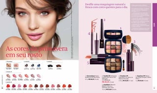 Desfile uma maquiagem natural e                                               Tudo para looks diários
                                                                                                                                                                                                                                                                                                            fresca com cores quentes para o dia.




                                                                                                                                                                                 Mdelo maquiada: Chromatique Game Rose, delineador para olhos Facilité XP Brun, delineador para lábios Presition XP Rose,
                                                                                                                                                                                                                                                                                                                                                                                          Aconselhamos limpar e tonificar
                                                                                                                                                                                                                                                                                                                                                                                          sua pele antes da maquiagem.
                                                                                                                                                                                                                                                                                                                                                                                          (Ver págs. 6 e 7)
                                                                                                                                                                                                                                                                                                                                                                                          1. Chromatique: use cada tom
                                                                                                                                                                                                                                                                                                                                                                                          individualmente como sombra
                                                                                                                                                                                                                                                                                                                                                                                          ou, mescle-os em sentido horário,
                                                                                                                                                                                                                                                                                                                                                                                          para um efeito blush.


                                                                                                                                                                                                                                                                                                                                           2
                                                                                                                                                                                                                                                                                                                                                                                          2. Facilité XP: uma linha sobre a
                                                                                                                                                                                                                                                                                                                                                                                          borda da pálpebra para definir.
                                                                                                                                                                                                                                                                                                                                                                                          3. Presition XP: aplique do centro
                                                                                                                                                                                                                                                                                                                                                                                          dos lábios para os cantos.




                                                                                                                                                                                                                                                                                                                                                                                                                                COR
                                                                                                                                                                                                                                                                                                                                                                                          4. Suprême XP: comece pelo
                                                                                                                                                                                                                                                                                                                                                                                          centro do lábio superior e finalize

                                                                                                                                                                                                                                                                                                                                                                      1
                                                                                                                                                                                                                                                                                                                                                                                          no lábio inferior.




                                                                                                                                                                                                                                                                                                                      Fraise
                                                                                                                                                                                                                                                                                                                                                                                          5. Amplifiant: aplique desde a raiz
                                                                                                                                                                                                                                                                                                                                                                                          até as pontas para obter volume.


                                                                                                                                                                                                                                                                                                                4




                                                                                                                                                                                 batom Suprême XP Rosace e máscara Amplifiant Brun.
                                                                                                                                                                                                                                                                                                                                                                                                3

                  As cores da primavera                                                                                                                                                                                                                                                                                                                Gamme Rose



                                                                                                                                                                                                                                                                                                                                                                                                            Noir




                  em seu rosto                                                                                                                                                                                                                                                                                                 Sublime
                                                                                                                                                                                                                                                                                                                                                                                                 Brun




                  1. Chromatique                                  2. Facilité XP                                         3. Ampliﬁant

                                                                                                                                                                                                                                                                                                               5                                      Gamme Marron



                  Gamme Marron         Gamme Rose                    Brun             Noir        Satin Bleu                   Noir               Brun
                   Cód. 00213          Cód. 00211                  Cód. 01135      Cód. 01134    Cód. 01141                 Cód. 00107          Cód. 00108


                  4. Presition XP
www.lbel.com.br




                                                                                                                                                                                                                                                                                                            1. Chromatique Estojo        2. Facilité XP Delineador   4. Presition XP                5. Suprême XP Batom
                                                                                                                                                                                                                                                                                                            Multifuncional para Rosto    Líquido para Olhos Fácil    Delineador de Lábios de        de Longa Duração e Brilho
                    Mauve            Fucshia       Bourgogne         Fraise          Prune        Rose                                                                                                                                                                                                      8.5 g R$ 66,50 (34 pts)      Aplicação                   Máxima Precisão                FPS 8
                  Cód. 02788        Cód. 02790     Cód. 02789      Cód. 02792      Cód. 02791   Cód. 02787                                                                                                                                                                                                                               3 ml R$ 34,50               0.28 g R$ 32,00 (17 pts)       4 g R$ 30,50 (16 pts)
                  5. Suprême XP                                                                                                                                                                                                                                                                                                          R$ 29,30 (15 pts)
                                                                                                                                                                                                                                                                                                                                         3. Amplifiant Máscara
                                                                                                                                                                                                                                                                                                                                         Máximo Volume e
 38                                                                                                                                                                                                                                                                                                                                      Definição para Cílios                                                                  39
                   Célèbre      Harmonie          Rosace         Noblesse     Sublime        Tabac       Romance      Sobrieté     Fiancée       Cardin       Orange       Carminé
                  Cód. 02481   Cód. 02432        Cód. 02422     Cód. 02427   Cód. 02439    Cód. 02428   Cód. 02433   Cód. 02426   Cód. 02424   Cód. 02434    Cód. 02437   Cód. 02435                                                                                                                                                     10.3 g R$ 53,00 (28 pts)
 