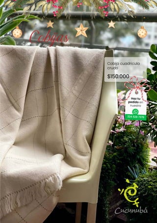 Bufanda rectángulos
$90.000
Cobijas
Cobija cuadricula
crudo
$150.000
324 528 7376
Haz tu
pedido en
nuestro
 