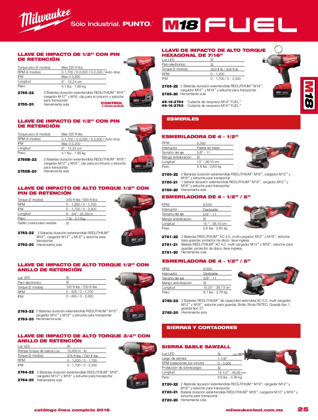Catalogo milwaukee 2016