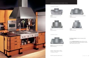 CAMPANAS PROFESIONALES DE PARED Y DE ISLA
ZV54ISHSS Campana de 137 cms/54’’ para isla, 1090 CFM
Cubierta opcional de ducto. ***
CAMPANAS DE ISLA
ZV48RSFSS Campana profesional de 120 cms/48’’,
1090 CFM
Cubierta opcional de ducto*
ZV48TSFSS Campana profesional de 120 cms/48’’s con laterales biselados,
1090 CFM
Cubierta opcional de ducto*
CAMPANAS DE PARED
ZV36TSFSS Campana de 90 cms/36’’ con laterales biselados,
620 CFM
Cubierta opcional de ducto**.
ZV30TSFSS Campana de 90 cms/30’’ con laterales biselados,
620 CFM
Cubierta opcional de ducto**.
Características y especificaciones completas en págs. 61
Sus lámparas infrarrojas mantienen la temperatura ideal
de sus platillos.
Con sus 4 Niveles de iluminación, siéntase cómodo en su área
de trabajo, además de cada campana trae consigo un rack para
colgar utensilios y tenerlos a la mano.
*Cubreducto 6¨ ZX48DC6 / Cubreducto 12¨ ZX48DC12
** Cubreducto 6¨ ZX36DC6 / Cubreducto 12¨ ZX36DC12.
*** Cubreducto para 10’ ZX54DC10
38 monogram.com 39
 