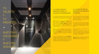 TU
TALENTO
Y
TU
PROYECTO
+
NUESTRAS
SOLUCIONES
Y
NUESTRO
SERVICIO
Ese ha sido el concepto desde el primer momento: ser
un instrumento para la inspiración y el talento de los
profesionales de la arquitectura y del diseño interior.
Espacio Aretha es el lugar donde agrupamos una
amplia selección de soluciones y posibilidades. De
firmas exclusivas, complementarias entre sí, todas
ellas dentro de un servicio integral personalizado
capaz de resolver los retos de proyectos de
equipamiento de interior, desde la conceptualización
hasta la instalación.
Nuestro espacio es elegante, sobrio, moderno y
discreto pensado para que la inspiración deambule sin
prisas ni límites. Un lugar donde encontrar las últimas
tendencias del diseño Italiano y del norte de Europa,
y marcas internacionales de prestigio y trayectoria
consolidada.
Por ello, se ha convertido en un lugar de inspiración,
de trabajo para quien desea crear espacios de interior
singulares, en los que prime el bienestar y el confort
de quien lo habitará cada día, donde la función y la
ergonomía sean a su vez protagonistas, y en los que
los aspectos normativos estén salvaguardados.
No es un showroom. Es un espacio pensado
como punto de encuentro de ideas, tendencias,
soluciones adaptadas a las necesidades
funcionales, estéticas y económicas de la
nueva realidad que vivimos.
Con el apoyo de nuestros partners, contamos
con la experiencia, los recursos personales y
técnicos, y los medios productivos y logísticos
para desarrollar cualquier desafío técnico o
estilístico.
Nuestra preocupación, y principal interés, es
contribuir en la
gestión total implicándonos desde la fase
de diseño del proyecto que nos aportan los
estudios, en su desarrollo técnico, la instalación
y el servicio postventa gestionado de forma
coordinada con cada fabricante.
Espacio Aretha es la herramienta con la que los
proyectos alcanzan los niveles más altos de
innovación, calidad, tecnología y diseño.
LA SATISFACCIÓN DE
OFRECER UN SERVICIO
INTEGRAL.
EL COMPLEMENTO
PERFECTO PARA TU
TALENTO E INSPIRACIÓN.
 