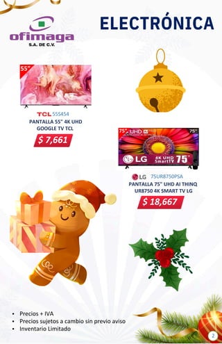 75UR8750PSA
75”
$ 18,667
PANTALLA 75" UHD AI THINQ
UR8750 4K SMART TV LG
55S454
55”
$ 7,661
PANTALLA 55" 4K UHD
GOOGLE TV ...