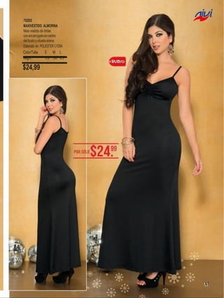70202
MAXIVESTIDO ALMORINA
Maxi vestido de tiritas
con encarrujado en centro
del busto y silueta sirena
Elaborado en: POLIESTER LYCRA

Color/Talla
Negro

S

M

L

73 50 25

$24,99
B.

17

 