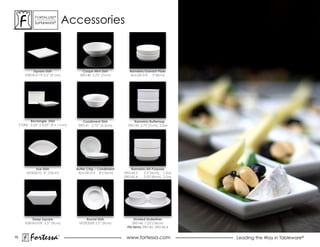 ForTaLuxe®
              suPerWhiTe®        accessories



             Square Dish                 Coupe Mini Dish           Ramekin/Garnish Plate
        V0818-0119 3.5” (9 cm)          590140 2.75” (7cm)         ALU-00-319 3”(8cm)




           Rectangle Dish                 Condiment Dish              Ramekin/Butternap
     P1096 3.25” x 4.25” (9 x 11cm)    590141 2.75” (6.5cm)       590145 2.75”(7cm), 2.5oz




              Eye Dish                Butter Chip / Condiment       Ramekin/All-Purpose
         MT302010 4” (10cm)            ALU-00-315 4”(10cm)      590145.2  2.5”(6cm), 1.5oz
                                                                590145.4  3.25”(8cm), 3.5oz




            Deep Square                    Round Dish                  Divided Underliner
        V0818-0109 3.5” (9cm)          MT292009 3.5” (9cm)           590144 7.25”(18cm)
                                                                 Fits items 590145, 590145.4


75
            Fortessa         ®
                                                                 www.fortessa.com              Leading the Way in Tableware®
 