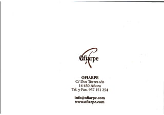 Catálogo de Ofiarpe (2010)