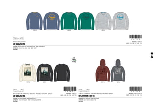 17
CODE
REGULAR FIT, JERSEY
1-JUL-13/15-JUL-13 !351872!351872
MATERIAL: 100% CO
SIZES: 128 - 140 - 152 - 164 - 176
LBT ABAS L/SLV TEE
COLOUR: 5045 DUSTY BLUE - 6045 FOREST LAKE - 8001 SILVER MELEE
ARTWORK: 5045: 2516 - 6045: 6046 - 8001: 5047
PATTERN:
	 5045 B	 6045 A	 8001 A
CODE
SLIM FIT, GARMENT SOFTNER WASHED, MELANGE JERSEY
1-AUG-13/15-AUG-13 !351876!351876
MATERIAL: 60% CO / 40% PL
SIZES: 128 - 140 - 152 - 164 - 176
LBT JEFFERSON L/SLV TEE
COLOUR: 3031 RUST RED - 5045 DUSTY BLUE
ARTWORK: 3031: 3052 - 5045: 8100
PATTERN:
	 3031 B	 5045 A
CODE
REGULAR FIT, RUBBER BALL WASHED, BRUSHED ORGANIC JERSEY
1-AUG-13/15-AUG-13 !351877!351877
MATERIAL: 100% CO
SIZES: 128 - 140 - 152 - 164 - 176
LBT ARES L/SLV TEE
COLOUR: 1013 DUSTYWHITE - 9009 PIRATE BLACK
ARTWORK: 1013: 135FULLCLR - 9009: 135FULLCOLOURPRINT
PATTERN:
	 1013 B	 9009 A
 