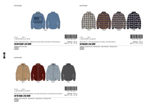 CODE
SLIM FIT, BRUSHED TWILL, PRINTED PLACED STRIPE, ENZYME SOFTNER WASH
1-SEP-13/15-SEP-13 !351310!351310
MATERIAL: 100% CO
SIZES: XS - S - M - L - XL - XXL
LM BATTLESHIP L/SLV SHIRT
COLOUR: 5045 DUSTY BLUE
ARTWORK:
PATTERN:
5045 A
RECTIFICATION:
€ 79,95
CODE
REGULAR FIT, COTTON BRUSHED FLANNEL, SOFTNER WASH
1-SEP-13/15-SEP-13 !351312!351312
MATERIAL: 100% CO
SIZES: XS - S - M - L - XL - XXL
LM VIOLATER L/SLV SHIRT
COLOUR: 1900 WHITE AOP - 5900 BLUE AOP - 6900 GREEN AOP - 9900 BLACK AOP
ARTWORK:
PATTERN:
1900 C 5900 A 6900 B 9900
RECTIFICATION:
€ 69,95
CODE
REGULAR FIT, VINTAGE WASHED, COTTON POPLIN WITH HOUNDSTOOTH WEAVE
1-SEP-13/15-SEP-13 !351316!351316
MATERIAL: 100% CO
SIZES: XS - S - M - L - XL - XXL
LM THE RIDGE L/SLV SHIRT
COLOUR: 2900 YELLOW AOP - 3900 RED AOP - 5900 BLUE AOP - 9900 BLACK AOP
ARTWORK:
PATTERN:
RECTIFICATION:
2900 C 3900 B 5900 A 9900
€ 65,95
22
9103624 9103625 9103626 9103627 9103628
9103629 9103630 9103631 9103632
 