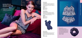 56 57
  Meias Delicate
Estas meias confortáveis num bonito tom de azul, em
fio acrílico, são perfeitas para quando quer relaxar.
Comprimento de tornozelo com detalhe em pom-
pom, silicone antiderrapante nas solas. Tamanho UE
36-39.
29185 €9,95
  Top Delicate
Top maravilhoso em viscose suave e acetinado. Com
um padrão opulento, inspirado no Art Deco, em rosa
champanhe e azul, e rebordo a renda. Chique mas
sensual ao mesmo tempo. Criado para complementar
os Shorts Delicate.
€40,00
 ﻿29264 Tamanho M
 ﻿29265 Tamanho L
  Shorts Delicate
Maravilhosos shorts em viscose suave e acetinada.
Magnificamente femininos e elegantes, estes shorts
são adornados com um elegante padrão inspirado no
Art Déco, em rosa champanhe e azul, e com detalhe
em renda. Complementa o Top Delicate.
€25,00
 ﻿29267 Tamanho M
 ﻿29268 Tamanho L
  Gola Entrançada Delicate
Adicione um toque de cor ao seu casaco de
inverno, com uma gola entrançada, num
maravilhoso tom de roxo. Deixe o cachecol
em casa e desfrute desta gola em acrílico
com um efeito entrançado. Ficará fabulosa
e quente, mesmo nos dias mais frios. 14 x
70 cm (circunferência).
29245 €14,95
EDIÇÃO LIMITADA
EDIÇÃO LIMITADA
EDIÇÃO LIMITADA
EDIÇÃO LIMITADA
ROMÂNTICA E
ELEGANTE
Inspirada na elegância doVelho Mundo,
a Coleção Delicate conjuga riqueza e
romance, com a sua paleta de cores
romântica e silhuetas clássicas.
MAQUILHAGEMETENDÊNCIAS




 ﻿29263 Tamanho S
 ﻿29266 Tamanho S
 