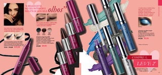 130 131
  Caneta Eyeliner Jumbo The ONE
Looks audazes e precisos com este eyeliner
jumbo, enriquecido com tom Negro Carbono e
polímeros para fixação de longa duração. 2,5 g.
32161 €14,00 €12,95
33215NudeShimmer
31573Turquoise
33213BlackShimmer
31574Purple
31572White
31575Blue
31575 Blue
31576Gunmetal
33214BrownShimmer
  Sombra de Olhos Liquid
Metal The ONE
Arrojada sombra de olhos metalizada
em creme. Cor rica em pigmentos, de
longa duração, que não esbate e é fácil
de aplicar. 5 ml.
 €12,00 €9,95
  Eyeliner Kajal The ONE
O Eyeliner Kajal The ONE assegura looks
arrojados nesta estação: ousados,
esfumados, ou suavemente definidos, estes
três tons – nude, preto e castanho
– conferem cor intensa e brilho magnífico.
2,5 g.
 €12,00 €9,95
PROMOÇÕES
A sombra cremosa e metálica desliza
como a seda, tem uma textura
aveludada e um acabamento
metalizado. Fórmula duradoura, que
não esbate e dura horas*
, para um
acabamento luminoso e arrojado.
*
Testado em 98 mulheres
33215
Nude
Shimmer
33214
Brown
Shimmer
33213
Black
Shimmer
Pode ser usado como eyeliner e sombra de olhos.
A sua fórmula rica possui pigmentos puros
e intensos para uma cor fantástica.
Seja criativa com a Caneta Eyeliner Jumbo.
Desliza como seda, sendo incrivelmente fácil
conseguir looks diferentes e intensos.
“A BELEZA ESTÁ
NO SEU INTERIOR E
REFLETE-SE NOS SEUS olhos”
COMPRE 1,
LEVE 2*



Válido para todos os códigos destas páginas.
Deverá indicar os 2 códigos que pretende receber.
*
Grátis o produto mais barato
 