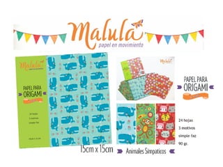 PAPELPARA
ORIGAMI
24 hojas
3 motivos
simple faz
papel en movimiento
15CM X 15 CM
 