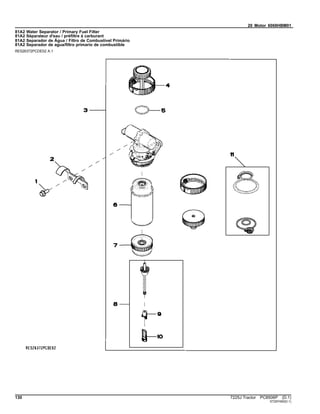20 Motor 6068HBM01
81A2 Water Separator / Primary Fuel Filter
81A2 Séparateur d'eau / préfiltre à carburant
81A2 Separador de Água / Filtro de Combustível Primário
81A2 Separador de agua/filtro primario de combustible
RE526372PCDE02 A.1
130 7225J Tractor PC8506P (D.1)
ST297450(D.1)
 