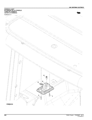 040 SISTEMA ELETRICO
CONSOLE LIGHT
ECLAIRAGE DE LA CONSOLE
LUZES DO CONSOLE
LUZ DE LA CONSOLA
PUBM2034 A.1
202 7225J Tractor PC8506P (D.1)
ST344984(B.1)
 