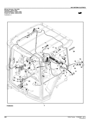 040 SISTEMA ELETRICO
Wiring Harness, Cab (5/5)
Faisceau, cabine (5/5)
Chicote Elétrico, Cabine (5/5)
Grupo de cables, cabina (5/5)
PUBM2805 A.1
228 7225J Tractor PC8506P (D.1)
ST667845(B.2)
 