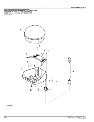 040 SISTEMA ELETRICO
GPS - POSITION RECEIVER (GREENSTAR)
RECEPTEUR DE POSITIONNEMENT GPS (GREENSTAR)
RECEPTOR DE POSICAO - GPS (GREENSTAR)
RECEPTOR DE POSICION - GPS (GREENSTAR)
PUBM2813 A.1
252 7225J Tractor PC8506P (D.1)
ST345012(B.2)
 