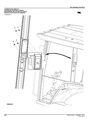 040 SISTEMA ELETRICO
CORNER POST DISPLAY
AFFICHAGE, MONTANT D'ANGLE
MOSTRADOR DA COLUNA DO CANTO
PANTALLA DE POSTE DE ESQUINA
PUBM2038 A.1
262 7225J Tractor PC8506P (D.1)
ST345018(B.1)
 