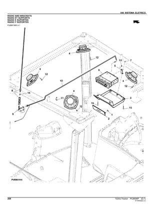 040 SISTEMA ELETRICO
RADIO AND BRACKETS
RADIO ET SUPPORTS
RADIO E SUPORTES
RADIO Y SOPORTES
PUBM1908 A.1
268 7225J Tractor PC8506P (D.1)
ST345022(C.2)
 