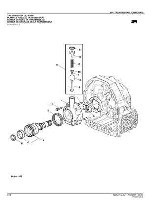 054 TRANSMISSAO POWRQUAD
TRANSMISSION OIL PUMP
POMPE A HUILE DE TRANSMISSION
BOMBA DE OLEO DA TRANSMISSAO
BOMBA DE ENGRASE DE LA TRANSMISSION
PUBM1877 A.1
318 7225J Tractor PC8506P (D.1)
ST345051(A.2)
 