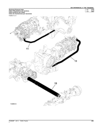 056 DIFERENCIAL E TDP TRASEIRA
Sectional Pictorial Index
Index d'illustrations par sections.
Índice pictórico por seção
Índice de ilustraciones por secciones
PUBM2113 A.1
11- 376
13- 380
PC8506P (D.1) 7225J Tractor 355
()
 