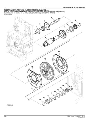 056 DIFERENCIAL E TDP TRASEIRA
PTO OUTPUT DRIVE SHAFT (1-3/8")(2 SPEED)(540/1000 RPM)(TYPE 1/2)
ARBRE DE SORTIE DE PDF (1-3/8")(2 RAPPORTS)(540/1000 RPM)(TYPE 1/2)
EIXO DE ACIONAMENTO DA SAIDA DA TDP (EIXO DE 1-3/8 ) (2 VELOCIDADE) (540/1000 RPM)(TIPO 1/2)
EJE IMPULSOR DE SALIDA DE LA TDF (1-3/8") (2 MARCHAS) (540/1000 RPM) (TIPO 1/2)
PUBM1919 A.1
356 7225J Tractor PC8506P (D.1)
ST345071(C.1)
 