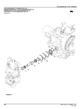 056 DIFERENCIAL E TDP TRASEIRA
PTO COUNTERSHAFT (2 SPEED)(TYPE 1/2)
ARBRE DE RENVOI DE LA PDF (2 RAPPORTS)(TYPE 1/2)
CONTRA-EIXO DA TDP (2 VELOCIDADE)(TIPO 1/2)
CONTRAEJE LA TDF (2 MARCHAS) (TIPO 1/2)
PUBM1920 A.1
358 7225J Tractor PC8506P (D.1)
ST345072(B.2)
 