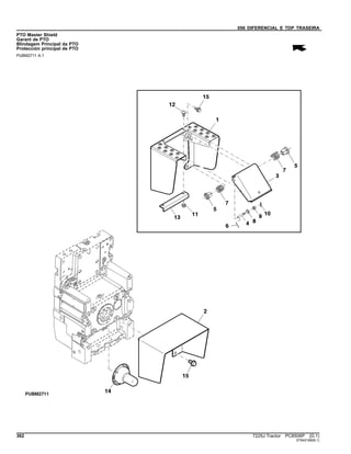 056 DIFERENCIAL E TDP TRASEIRA
PTO Master Shield
Garant de PTO
Blindagem Principal da PTO
Protección principal de PTO
PUBM2711 A.1
362 7225J Tractor PC8506P (D.1)
ST642168(B.1)
 