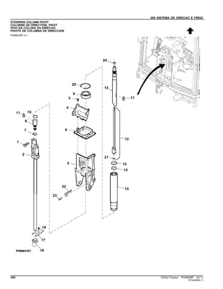 060 SISTEMA DE DIRECAO E FREIO
STEERING COLUMN PIVOT
COLONNE DE DIRECTION, PIVOT
PIVO DA COLUNA DA DIRECAO
PIVOTE DE COLUMNA DE DIRECCION
PUBM1857 A.1
394 7225J Tractor PC8506P (D.1)
ST343856(B.1)
 