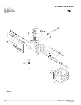 060 SISTEMA DE DIRECAO E FREIO
BRAKE VALVE
MAITRE-CYLINDRE
VALVULA DO FREIO
VALVULA DEL FRENO
PUBM2325 A.1
410 7225J Tractor PC8506P (D.1)
ST343865(A.2)
 