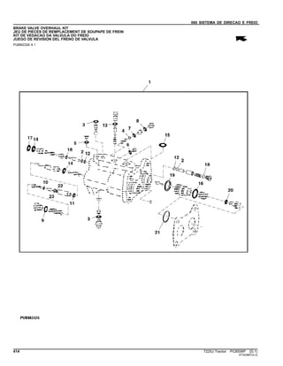 060 SISTEMA DE DIRECAO E FREIO
BRAKE VALVE OVERHAUL KIT
JEU DE PIECES DE REMPLACEMENT DE SOUPAPE DE FREIN
KIT DE VEDACAO DA VALVULA DO FREIO
JUEGO DE REVISION DEL FRENO DE VALVULA
PUBM2326 A.1
414 7225J Tractor PC8506P (D.1)
ST343867(A.2)
 