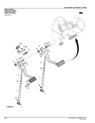 060 SISTEMA DE DIRECAO E FREIO
BRAKE PEDALS
PEDALES DE FREIN
PEDAIS DE FREIO
PEDAL DE FRENO
PUBM1862 A.1
418 7225J Tractor PC8506P (D.1)
ST343870(D.1)
 