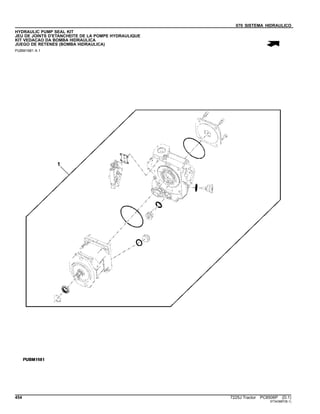 070 SISTEMA HIDRAULICO
HYDRAULIC PUMP SEAL KIT
JEU DE JOINTS D'ETANCHEITE DE LA POMPE HYDRAULIQUE
KIT VEDACAO DA BOMBA HIDRAULICA
JUEGO DE RETENES (BOMBA HIDRAULICA)
PUBM1981 A.1
454 7225J Tractor PC8506P (D.1)
ST343887(B.1)
 