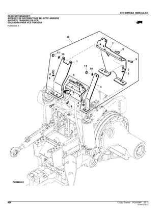 070 SISTEMA HIDRAULICO
REAR SCV BRACKET
SUPPORT DE DISTRIBUTEUR SELECTIF ARRIERE
SUPORTE TRASEIRO DA VCR
ESCUADRA PARA VCS TRASERA
PUBM2002 A.1
456 7225J Tractor PC8506P (D.1)
ST345121(B.1)
 
