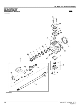 080 MFWD EIXO (SERVICO INTENSIVO)
Steering Arm and Knuckle
Bras de direction et fusée
Braço de Direção e Junta
Brazo y mangueta de dirección
PUBM2850 A.1
516 7225J Tractor PC8506P (D.1)
ST343918(E.1)
 