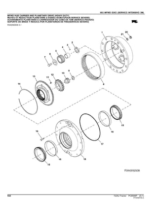 083 MFWD EIXO (SERVICO INTENSIVO 3M)
MFWD HUB CARRIER AND PLANETARY DRIVE (HEAVY DUTY)
MOYEU ET REDUCTEUR PLANETAIRE D ESSIEU AV.MOT(POUR SERVICE SEVERE)
ACIONAMENTO PLANETARIO E CARREGADOR DO CUBO DA TDM (SERVICO PESADO)
SOPORTE DE BRIDA Y REDUCC.POR PLANETARIOS DE FWD(SERVICIO SEVERO)
RXA0092938 A.1
532 7225J Tractor PC8506P (D.1)
ST343927(B.2)
 