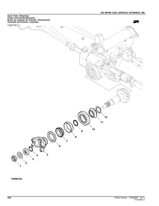 083 MFWD EIXO (SERVICO INTENSIVO 3M)
Input Yoke / Bearings
Chape d'entrée/Roulements
Braço de Ligação de Entrada / Rolamentos
Horquilla de entrada / cojinetes
PUBM1956 A.1
536 7225J Tractor PC8506P (D.1)
ST343929(B.4)
 