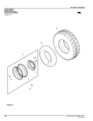 085 RODAS, DIVERSOS
FRONT WHEELS
ROUES AVANT
RODADO DIANTEIRO
RUEDAS DELANTERAS
PUBM3132 A.1
550 7225J Tractor PC8506P (D.1)
ST343936(C.3)
 