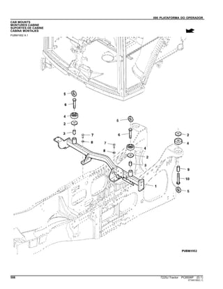 090 PLATAFORMA DO OPERADOR
CAB MOUNTS
MONTURES CABINE
SUPORTES DE CABINE
CABINA MONTAJES
PUBM1952 A.1
598 7225J Tractor PC8506P (D.1)
ST345190(C.1)
 