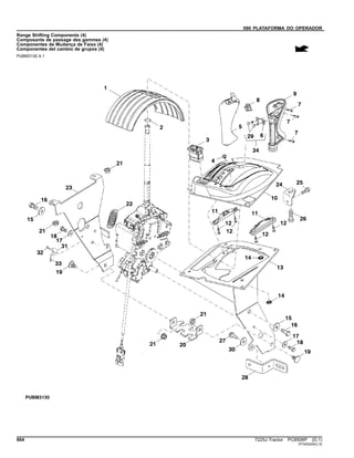 090 PLATAFORMA DO OPERADOR
Range Shifting Components (4)
Composants de passage des gammes (4)
Componentes de Mudança de Faixa (4)
Componentes del cambio de grupos (4)
PUBM3130 A.1
664 7225J Tractor PC8506P (D.1)
ST345224(C.5)
 