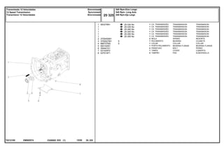 EM50Z074
T0212185
25-330 No
25-335 No
25-340 No
25-345 No
25-350 No
25-355 No
1
1
1
1
1
1
2
3
4
5
6
7
8
063279N1
3700450M1
3700527M1
886727M2
063142N1
354441X1
021020P2
027014P1
1
1
1
1
1
1
2
1
1
1
2
1
4
5
5
TRANSMISSION TRANSMISION
TRANSMISSION TRANSMISION
TRANSMISSION TRANSMISION
TRANSMISSION TRANSMISION
TRANSMISSION TRANSMISION
TRANSMISSION TRANSMISION
SPRING RESORTE
BEARING COJINETE
COLLAR COLLAR
BEARING FLANGE BEARING FLANGE
BOLT PERNO
COVER CUBIERTA
PAD ALMOHADILLA
CX. TRANSMISSÃO
CX. TRANSMISSÃO
CX. TRANSMISSÃO
CX. TRANSMISSÃO
CX. TRANSMISSÃO
CX. TRANSMISSÃO
MOLA
ROLAMENTO
COLAR
PORTA ROLAMENTO
PARAFUSO
TAMPA
TAMPÃO
C026502 E03 12/05
(1)
540 Rpm-Eixo Longo
540 Rpm- Long Axle
540 Rpm-Eje Largo
25 325
Sincronizada
Syncromesh
Sincronizada
Transmissão 12 Velocidades
12 Speed Transmission
Transmision 12 Velocidades
25 325
-
Menu Símbolos
 