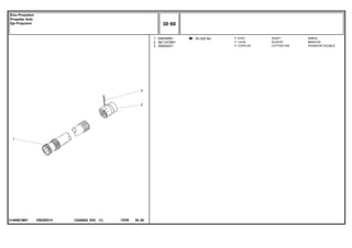EB20Z014
3146561M91
30-325 No
1
2
3
048385N1
3611473M1
355342X1
1
1
1
SHAFT ARBOL
SLEEVE MANCHA
COTTER PIN PASADOR DOUBLE
EIXO
LUVA
CUPILHA
C026502 E03 12/05
(1)
30 60
Eixo Propulsor
Propeller Axle
Eje Propulsor
30 60
-
Menu Símbolos
 