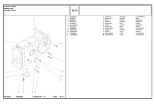 EB59Z002
024304N2
1
2
3
4
5
6
7
8
9
10
11
12
022334P4
020468T1
063207P1
353446X1
353676X1
3411758M1
353691X1
195569M1
180474M1
3409712M1
377616X1
1860900M1
1
3
1
3
3
2
6
4
1
1
4
26
HOUSING ALOJAMIENTO
MAGNET IMAN
COVER CUBIERTA
WASHER ARANDELA
BOLT PERNO
COVER CUBIERTA
BOLT PERNO
STUD ESPARRAGO
WASHER ARANDELA
PLUG TAPON
STUD ESPARRAGO
STUD ESPARRAGO
CARCAÇA
MAGNÉTICO
TAMPA
ARRUELA
PARAFUSO
TAMPA
PARAFUSO
PRISIONEIRO
ARRUELA
BUJÃO
PRISIONEIRO
PRISIONEIRO
C026502 E03 12/05
(1)
30 70
Carcaça Central
Middle Body
Carcaza Central
30 70
-
Menu Símbolos
 
