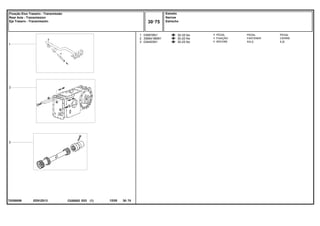 EE91Z013
T0250059
30-35 No
30-20 No
30-25 No
1
2
3
036978N1
3589418M91
034403N1
1
1
1
PEDAL PEDAL
FASTENER CIERRE
AXLE EJE
PEDAL
FIXAÇÃO
ÁRVORE
C026502 E03 12/05
(1)
Estreito
Narrow
Estrecho
30 75
Fixação Eixo Traseiro - Transmissão
Rear Axle - Transmission
Eje Trasero - Transmissión
30 75
-
Menu Símbolos
 