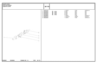 XA25Z002
040658R1
1,5MM
1,3MM
1,2MM
1,7MM
1
2
2
2
2
3
4
5
3604081M1
3604082M1
3604083M1
3604084M1
3604085M1
3604086M1
3603881M1
3604080M1
1
X
X
X
X
1
1
1
FORK HORQUILLA
RING ARO
RING ARO
RING ARO
RING ARO
FORK HORQUILLA
SPIDER CRUCETA
FORK HORQUILLA
GARFO
ANEL
ANEL
ANEL
ANEL
GARFO
CRUZETA
GARFO
C026502 E03 12/05
(1)
60 110
Jogo De Juntas
Joints And Gaskets
Juegos De Juntas
60 110
-
Menu Símbolos
 