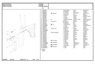 12,1X6,1X1,6
1/2X13X1.1/4
19/32X21/64X5/64
13/4
E017Z019
T0216088B
[C] DUPLA
DOUBLE
DUPLO
70-60 No
16
4C001600
4C001600
4C001600
4C001601
1
2
3
4
5
6
7
8
9
10
11
12
13
14
15
16
17
18
19
20
21
22
23
24
25
26
27
28
29
30
31
31
32
32
33
34
35
35
490802M1
036732P1
020529P1
020388T2
353677X1
353446X1
063198P1
039479S1
039478S1
052107T1
3585217M1
339375X1
391979X1
362443X1
3412000M1
1687018M2
020380S1
353691X1
353434X1
3585217M1
3412604M91
039509P1
051323S1
051326S1
051330P1
353651X1
353434X1
354276X1
353439X1
353758X1
051962P1
051962P1
3412195M91
3412195M91
051963P1
051320P1
6207552M1
6207552M1
8
2
2
1
4
4
1
1
1
1
1
16
16
1
1
1
1
3
3
2
1
1
1
1
1
1
1
1
1
1
1
1
1
1
1
1
1
1
[C]
CLAMP ABRAZADERA
HOSE FLEXIBLE
CONNECTION CONEXION
KIT, FILTER JUEGO FILTRO
BOLT PERNO
WASHER ARANDELA
PIPE,OIL MANGUITO ACEITE
FLANGE PLETINA
FLANGE PLETINA
HYDRAULIC PUMP BOMBA HIDRAULICA
O RING JUNTA TORICA
WASHER ARANDELA
BOLT PERNO
BOLT PERNO
GEAR ENGRANAJE
GASKET EMPAQUETADURA.
FLANGE PLETINA
BOLT PERNO
WASHER ARANDELA
O RING JUNTA TORICA
CONNECTION CONEXION
HOSE FLEXIBLE
BRACKET SOPORTE
GUARD DEFENSA
BRACKET SOPORTE
BOLT PERNO
WASHER ARANDELA
BOLT PERNO
WASHER ARANDELA
WASHER ARANDELA
PIPE CANO
PIPE CANO
CONNECTION CONEXION
CONNECTION CONEXION
TUBE ASSY CONJ.DE TUBO
HOSE FLEXIBLE
PIPE CANO
PIPE CANO
BRAÇADEIRA
MANGUEIRA
CONEXÃO
CJ. FILTRO
PARAFUSO
ARRUELA
TUBO
FLANGE
FLANGE
BOMBA HIDRÁULICA
ANEL "O"
ARRUELA
PARAFUSO
PARAFUSO
ENGRENAGEM
JUNTA
FLANGE
PARAFUSO
ARRUELA
ANEL "O"
CONEXÃO
MANGUEIRA
SUPORTE
PROTEÇÃO
SUPORTE
PARAFUSO
ARRUELA
PARAFUSO
ARRUELA
ARRUELA
TUBO
TUBO
CONEXÃO
CONEXÃO
CJ. TUBO
MANGUEIRA
TUBO
TUBO
C026502 E03 12/05
(1)
70 35
Completo
Complete
Completo
Sistema De Direção
System Of Direction
Sistema De Dirección
70 35
-
Menu Símbolos
 